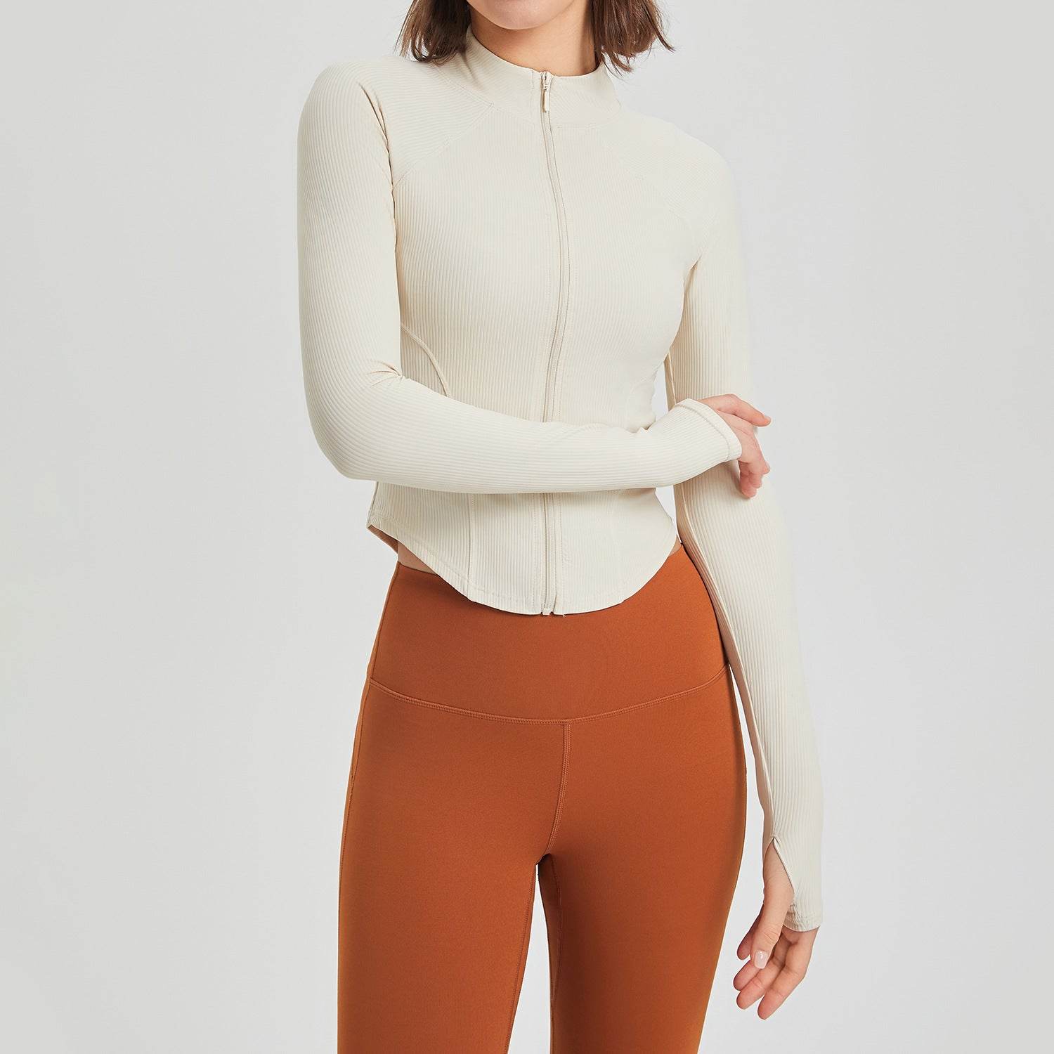 Shaping Yoga Clothes Women's Casual Jacket Long-sleeved Zipper Skin-friendly Sports Fitness Top - MYLUXURY LANE ENTERPRISE