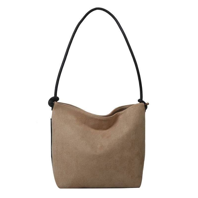 Large Capacity Frosted Suede Fashion Casual Shoulder Underarm Tote Handbag - MYLUXURY LANE ENTERPRISE