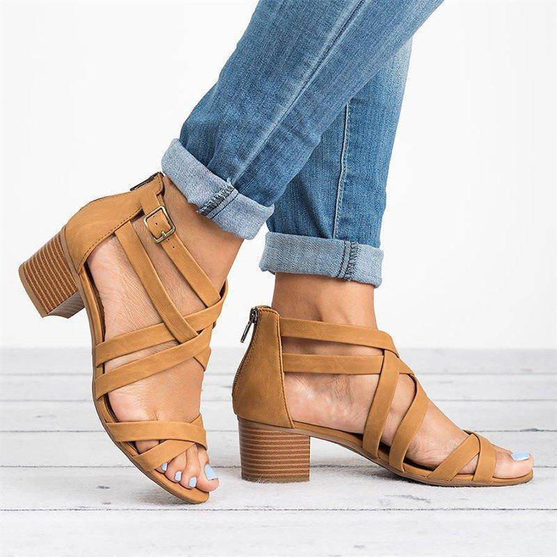 Oversized cross strap sandals - MYLUXURY LANE ENTERPRISE