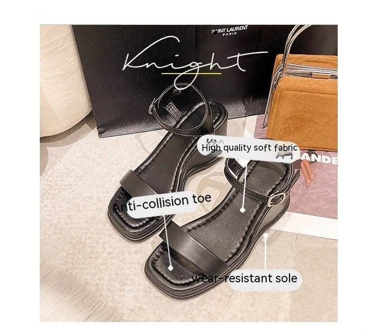 Platform Wedge Sandals Women's Shoes Square Toe Open Toe - MYLUXURY LANE ENTERPRISE