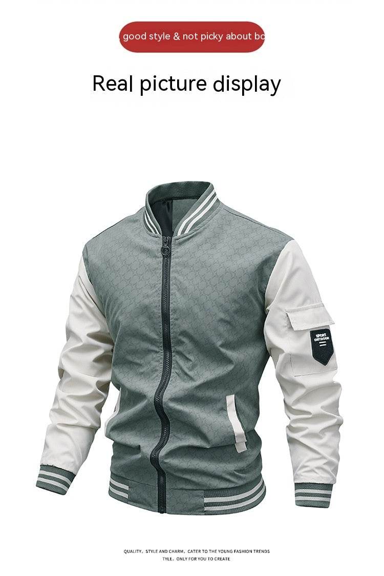 Jacket Men's Jacket Casual Stand Collar Trendy Brand Fashion Baseball Uniform Men's Youth Jacket Hollow Out - MYLUXURY LANE ENTERPRISE
