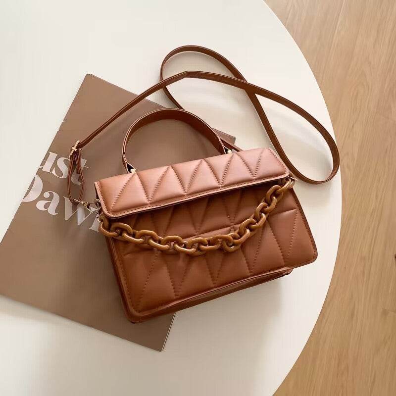 Trendy Simple Textured Shoulder Messenger Bag - MYLUXURY LANE ENTERPRISE