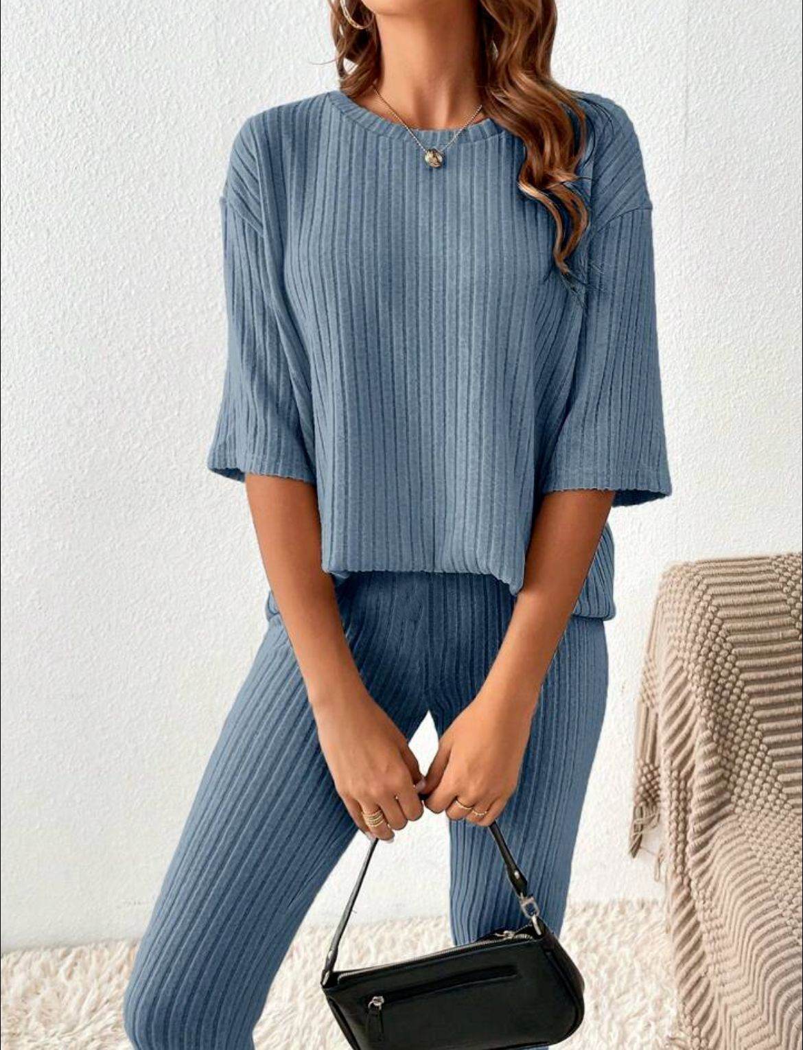 Women's Loose Casual Trousers Solid Color Fashion Homewear Suit - MYLUXURY LANE ENTERPRISE