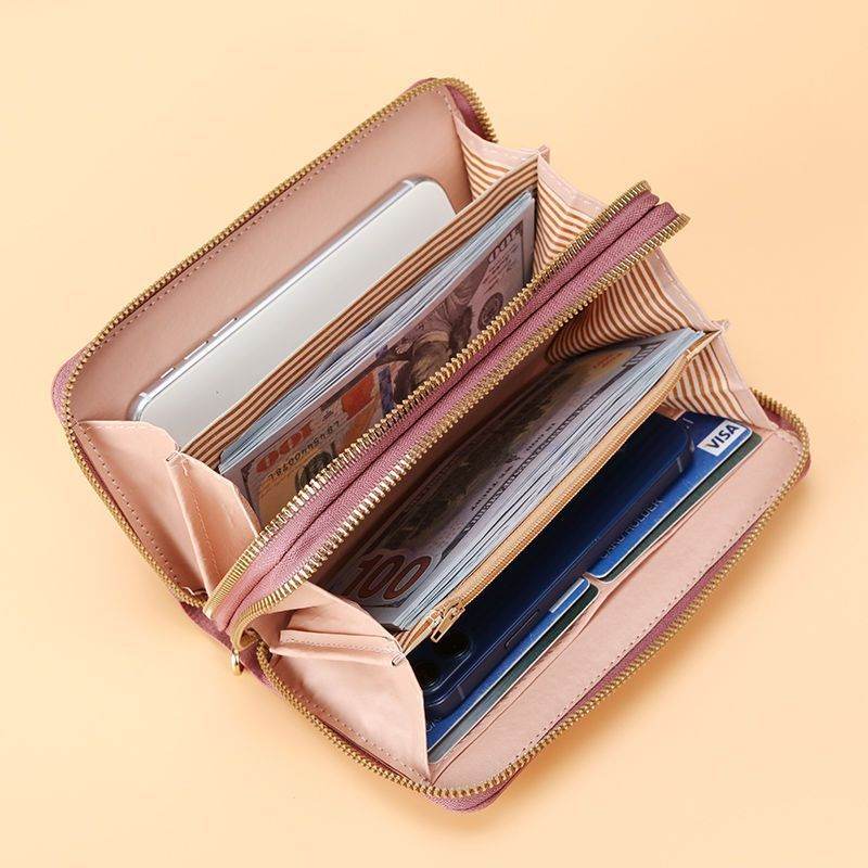 Women's Handbag Long Double Layer Zipper Large Capacity - MYLUXURY LANE ENTERPRISE
