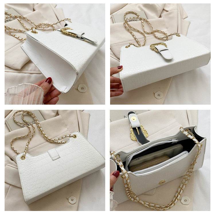 Women's Fashion Simple Chain Fashion Bag Shoulder Bag Casual Trend Crossbody Small Square Bag - MYLUXURY LANE ENTERPRISE