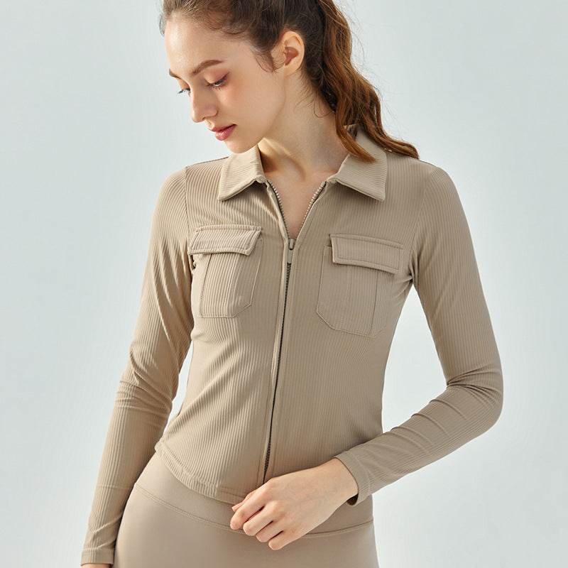 Women's Fashion Simple Lapel Workwear Yoga Jacket - MYLUXURY LANE ENTERPRISE