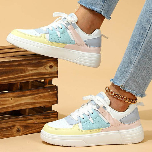 Trendy Fashion Platform Sneakers Soft Bottom Comfortable Lace-up Outdoor Casual Flat Shoes - MYLUXURY LANE ENTERPRISE