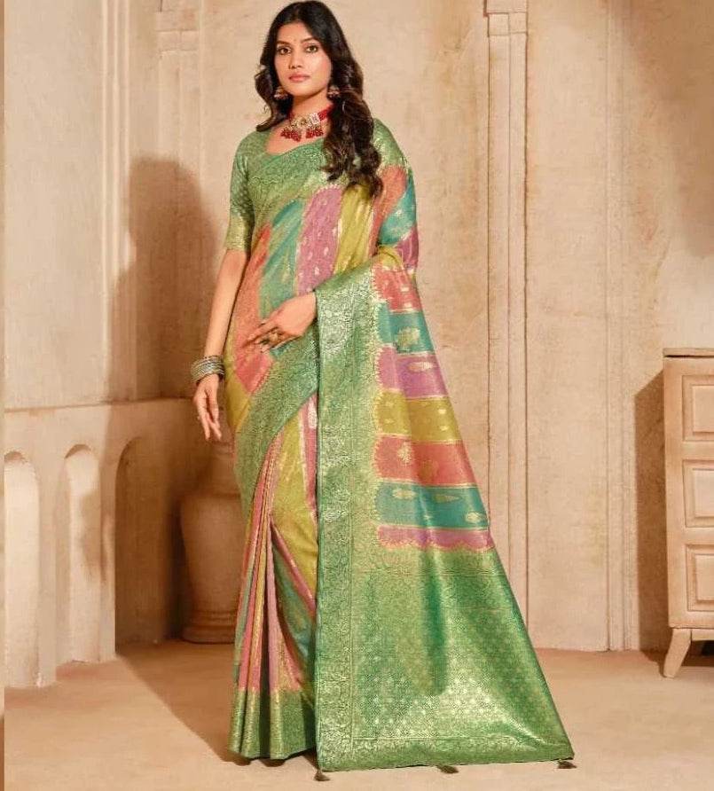Zari Border Silk Saree - MYLUXURY LANE ENTERPRISE
