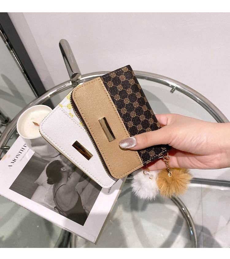 Women's Short Printing Color Contrast Korean Style Bag Wallet - MYLUXURY LANE ENTERPRISE