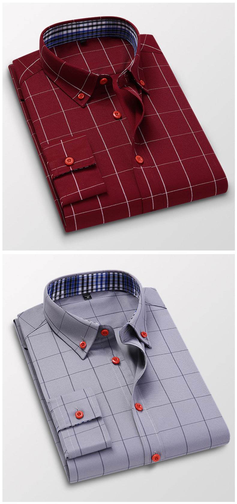 Fall Men's Shirts Long Sleeve Casual Slim Fit - MYLUXURY LANE ENTERPRISE