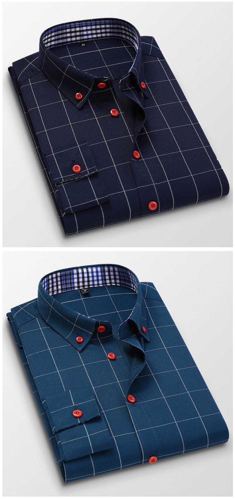 Fall Men's Shirts Long Sleeve Casual Slim Fit - MYLUXURY LANE ENTERPRISE