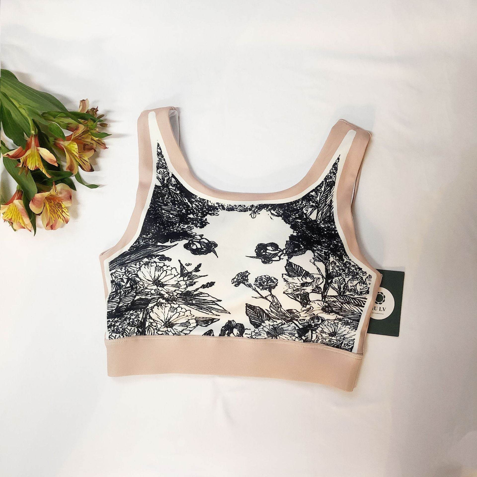 Women's Printed Vest Beautiful Back Wrapped Chest Shockproof Yoga Jacket - MYLUXURY LANE ENTERPRISE