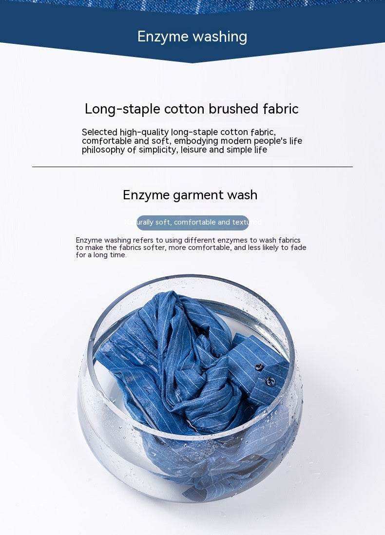 Retro Casual Brushed Cotton Plaid Enzyme Wash Embroidered Shirt - MYLUXURY LANE ENTERPRISE