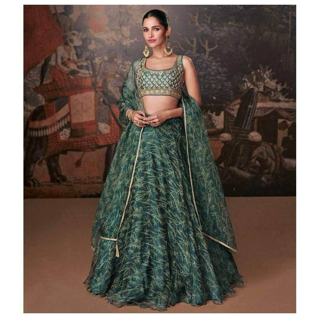 Organic Silk Embroidered Lehenga for Elegant Occasions - MYLUXURY LANE ENTERPRISE