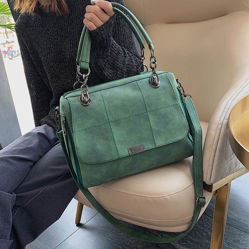Matte Women Scrub Female Shoulder Bags Large Capacity Matcha Green PU Leather Lady Totes Boston Bag for Travel Hand Bags - MYLUXURY LANE ENTERPRISE