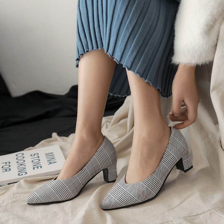 Plaid pointed pumps - MYLUXURY LANE ENTERPRISE