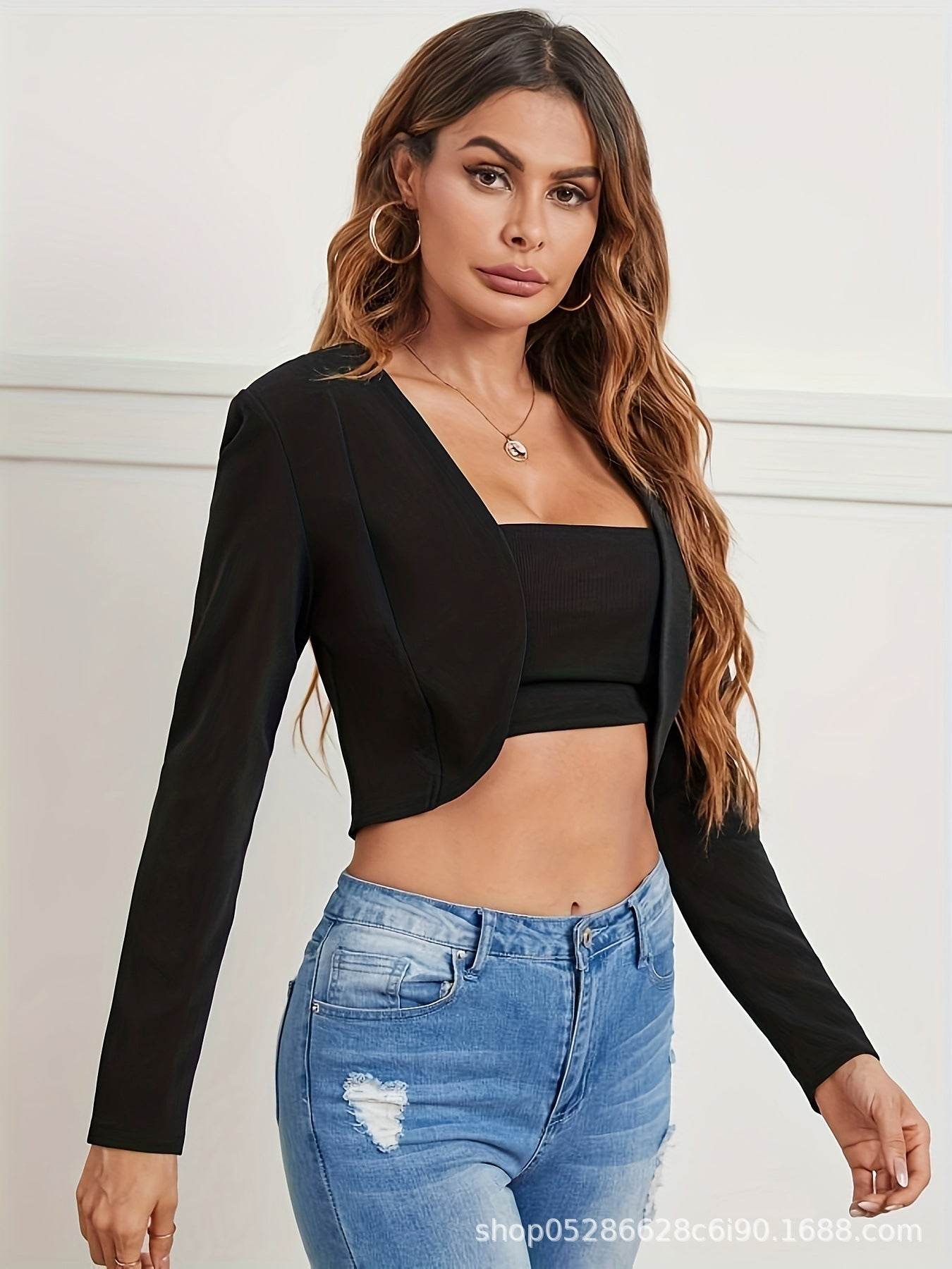 Short Coat Casual Slim Fit High Waist Suit Fashionable Top - MYLUXURY LANE ENTERPRISE