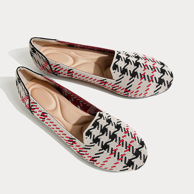 Pumps Round Head Woven Shallow Mouth Flying Woven Women's Flat Bottom - MYLUXURY LANE ENTERPRISE