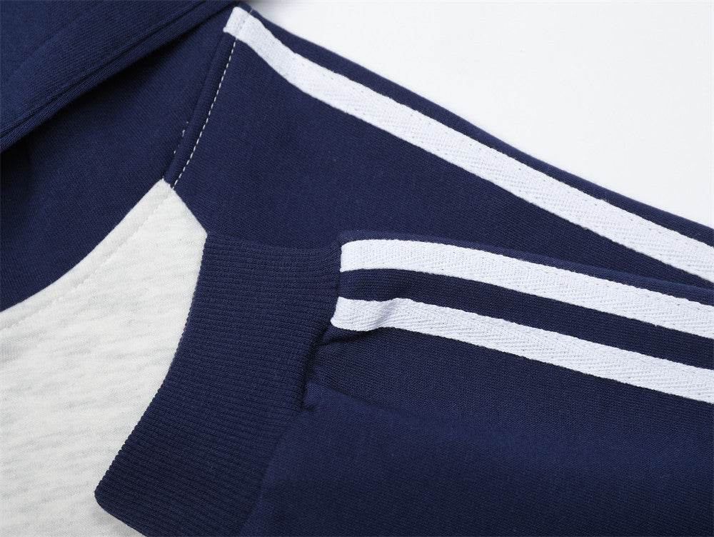 Stitching Contrast Color Hooded Loose Sweater Men - MYLUXURY LANE ENTERPRISE