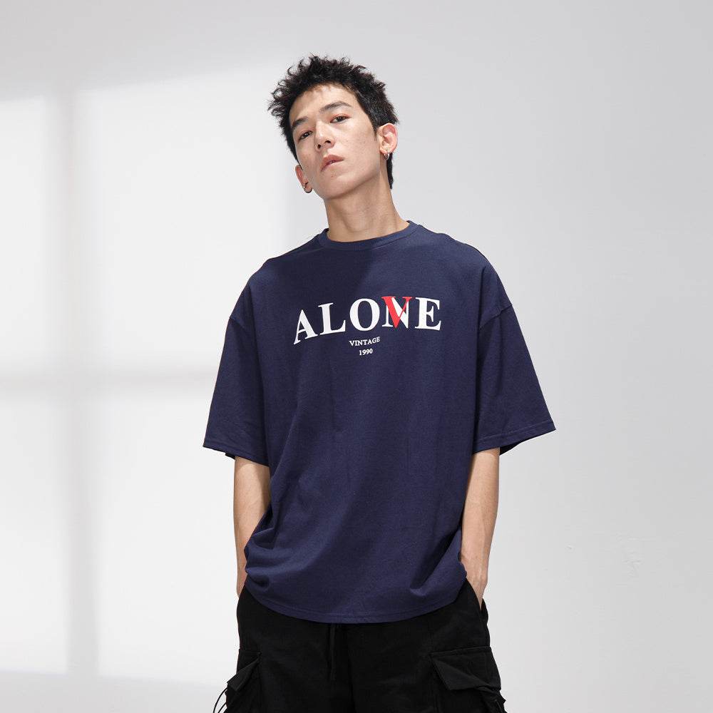 Letter printed round neck short sleeve - MYLUXURY LANE ENTERPRISE