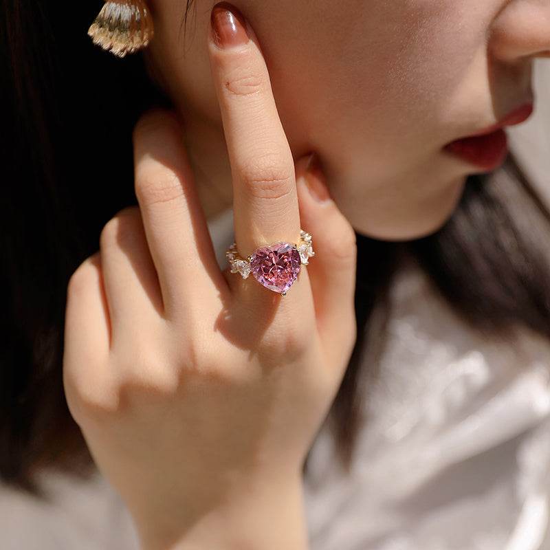 Women's Large Heart Gem Ring - MYLUXURY LANE ENTERPRISE