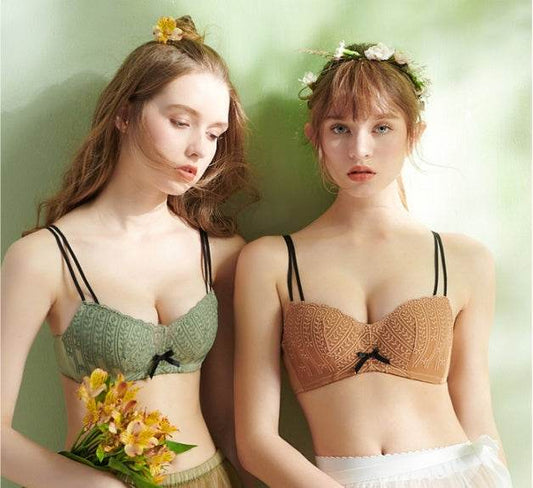 New fashion Mori embroidery gather bra - MYLUXURY LANE ENTERPRISE
