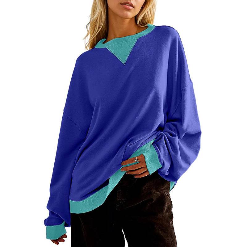 Loose Casual Contrast Color Sweater For Women - MYLUXURY LANE ENTERPRISE