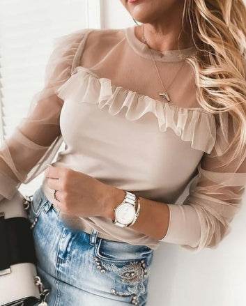 Pink mesh patchwork top - MYLUXURY LANE ENTERPRISE