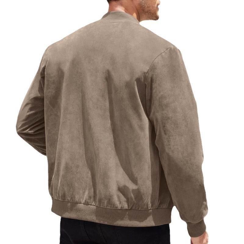 Men's Suede Solid Color Casual Retro Jacket - MYLUXURY LANE ENTERPRISE