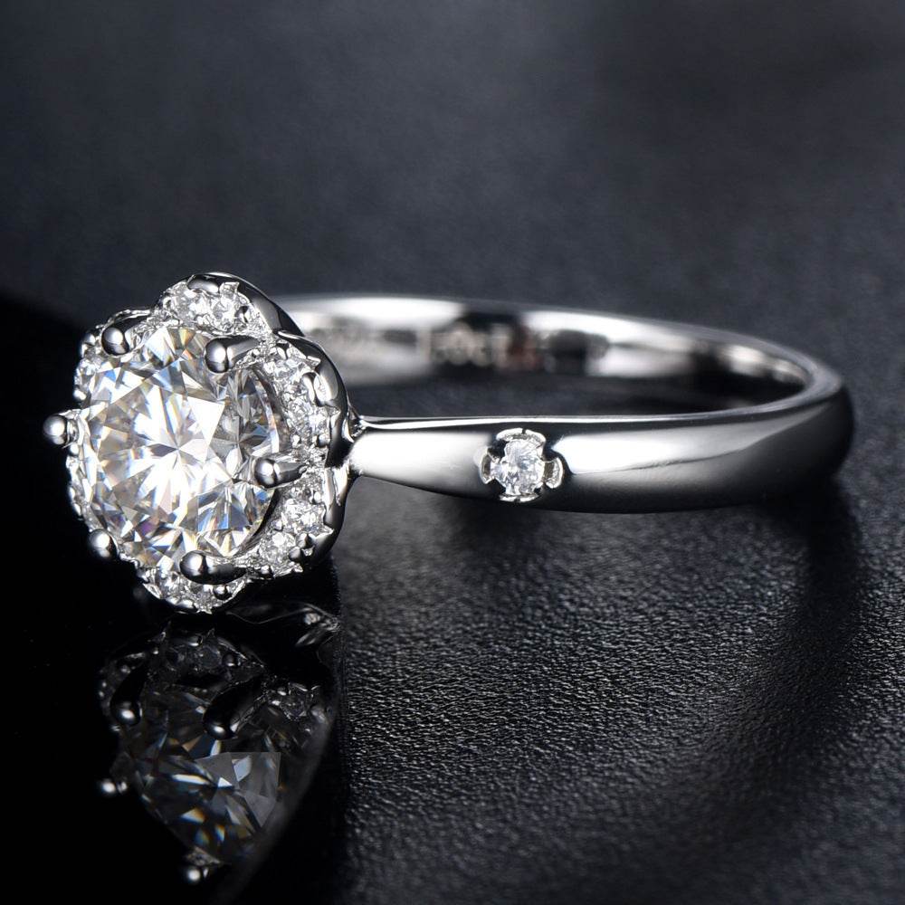 S925 Sterling Silver Ring Women's Broken Diamond Flower Moissanite Proposal - MYLUXURY LANE ENTERPRISE