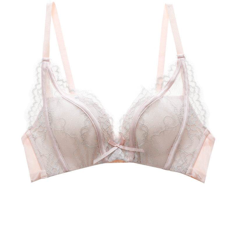 Lace small chest gathered underwear bra - MYLUXURY LANE ENTERPRISE