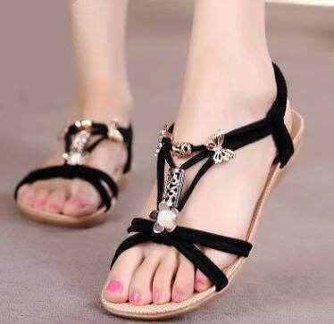 summer new bohemian sandals women's shoes cross straps flattoe students beach shoes - MYLUXURY LANE ENTERPRISE