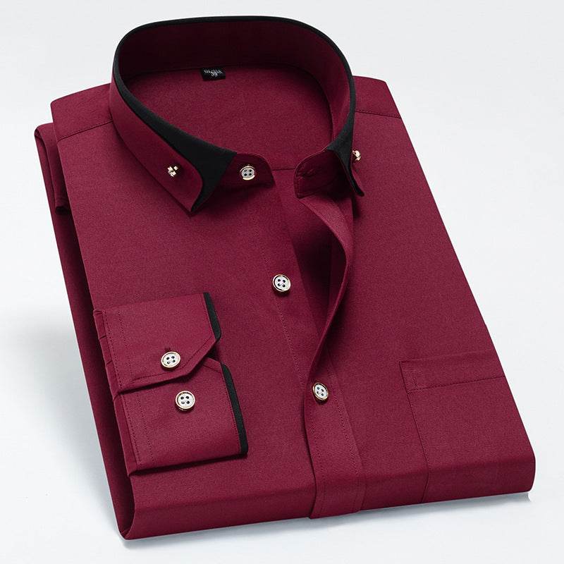 Men's Stretch Long Sleeve Shirt Casual And Comfortable Non-ironing - MYLUXURY LANE ENTERPRISE