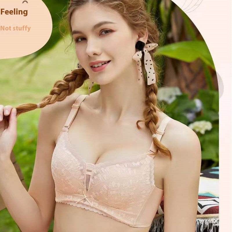 Lace Thin Underwear Three Breasted Wireless Bra - MYLUXURY LANE ENTERPRISE