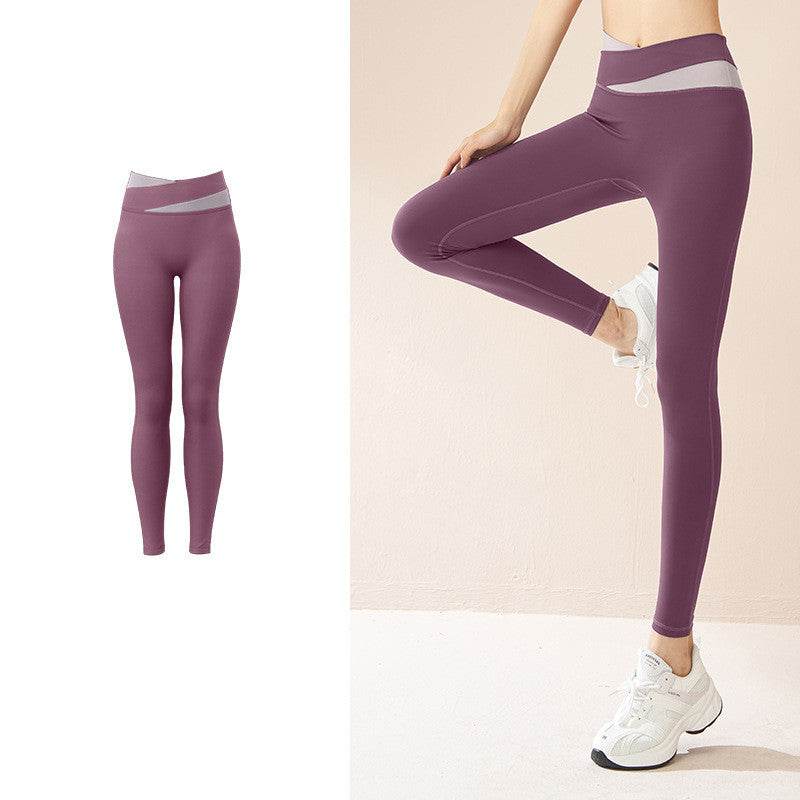Spliced High Waist Yoga Pants Butt Lift Seamless Leggings Quick-drying Running Sports Fitness Pant For Womens Clothing - MYLUXURY LANE ENTERPRISE