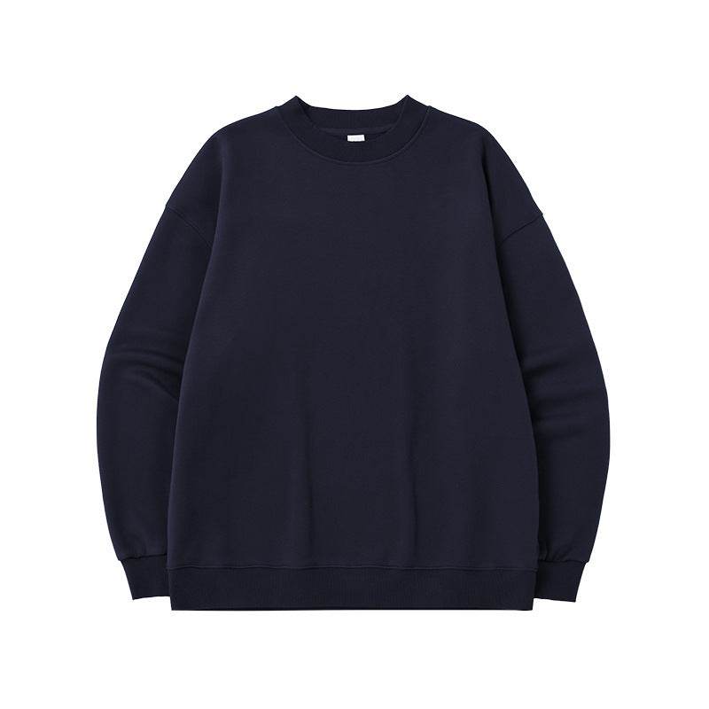 Men's Single-layer Fleece-lined Round Neck Sweater Loose Casual Top - MYLUXURY LANE ENTERPRISE