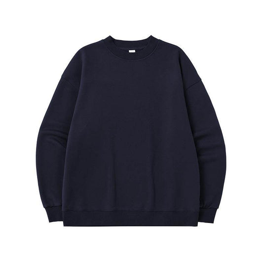 Men's Single-layer Fleece-lined Round Neck Sweater Loose Casual Top - MYLUXURY LANE ENTERPRISE