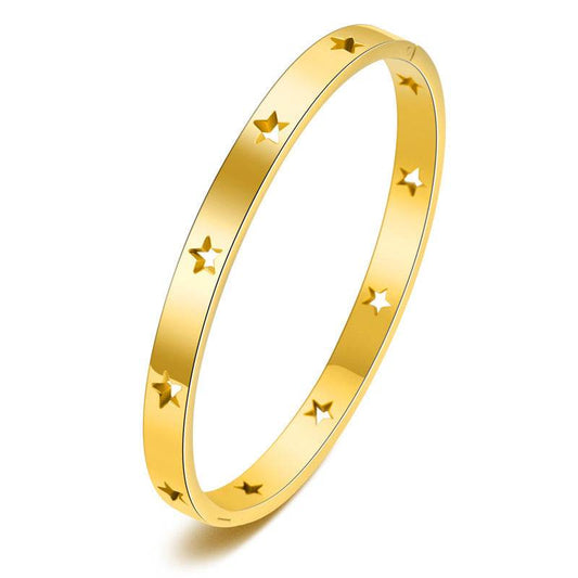 Fashion Men's And Women's Hollow Pentagram Bracelet Titanium Steel - MYLUXURY LANE ENTERPRISE