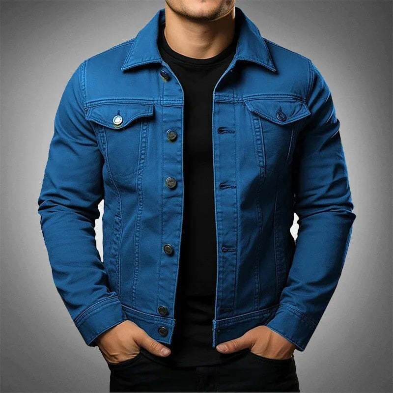 Men's Jacket Denim Coat Tooling Solid Color Thick Coat - MYLUXURY LANE ENTERPRISE