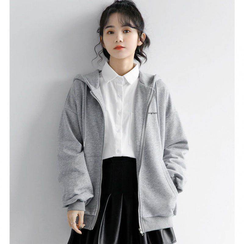 Small Grey Hooded Cardigan Sweater Women - MYLUXURY LANE ENTERPRISE