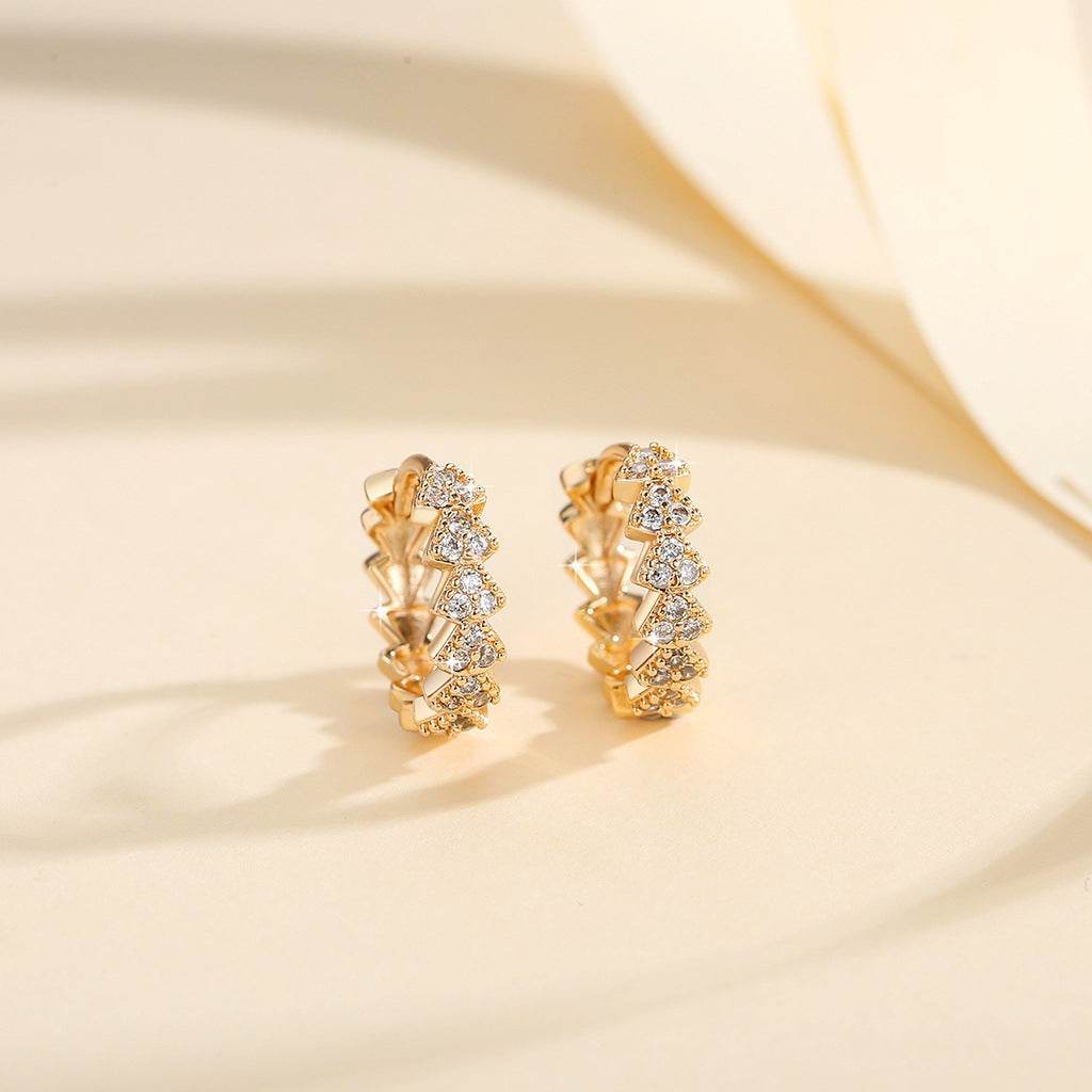 European And American Fashion Copper-plated Gold Inlaid Zircon Earrings - MYLUXURY LANE ENTERPRISE