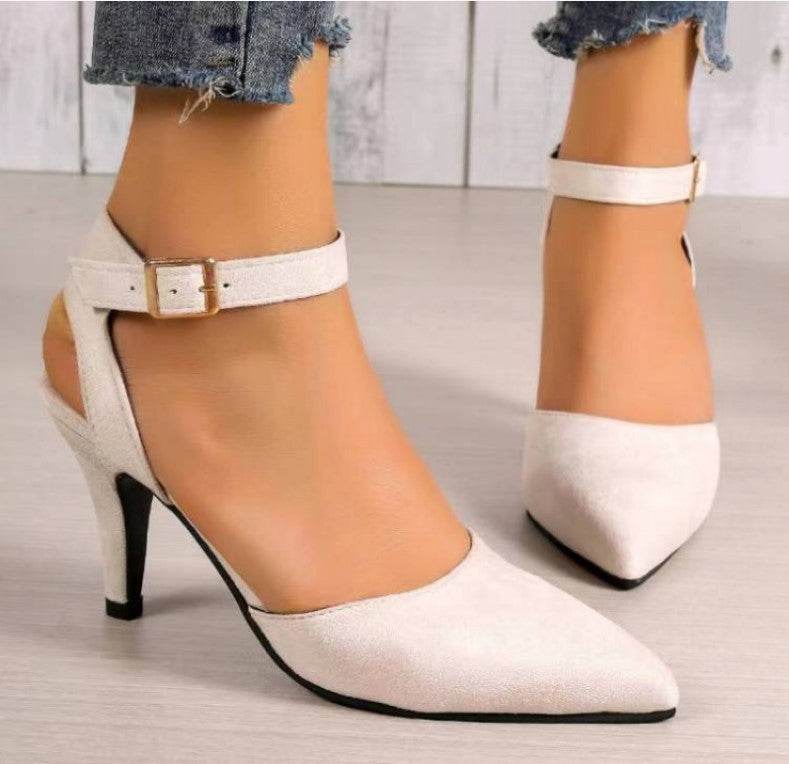Pointed-toe Square Buckle Shoes High Heels Fashion - MYLUXURY LANE ENTERPRISE