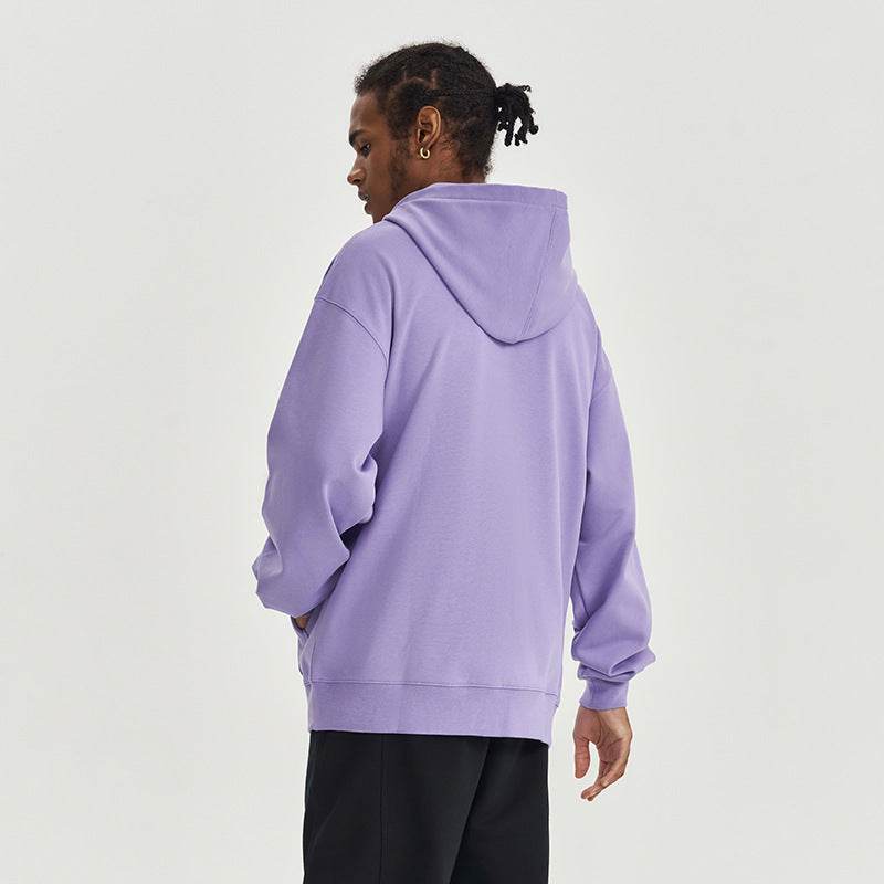 Autumn And Winter 450g Terry Loose Fashion Brand Zipper Hooded Sweater Solid Color - MYLUXURY LANE ENTERPRISE