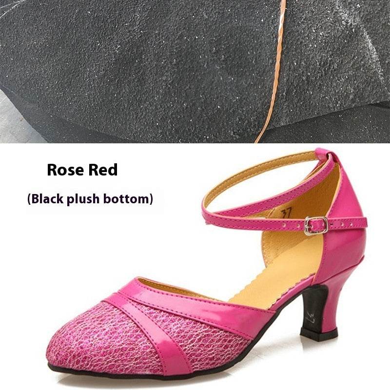 Women's Toe-covered Mid Heel Soft Bottom Dancing Shoes - MYLUXURY LANE ENTERPRISE