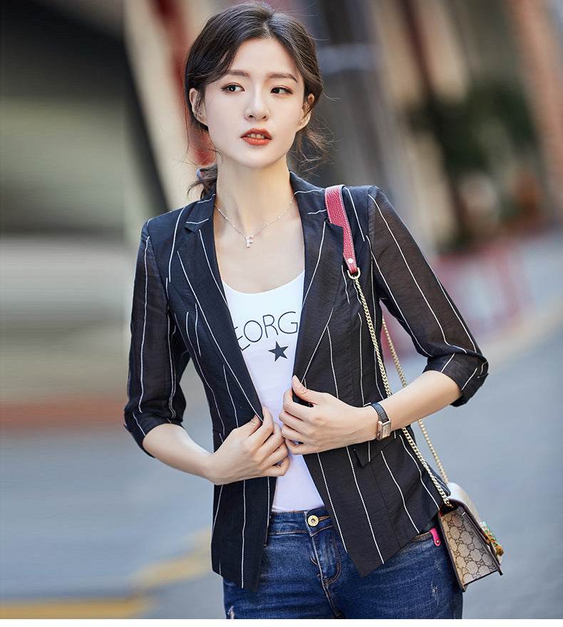 Short Draping Internet Popular Stripes Suit - MYLUXURY LANE ENTERPRISE