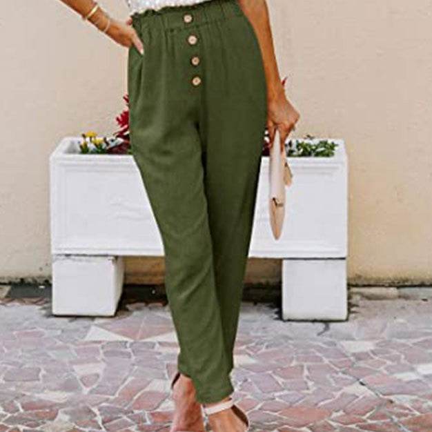Women's Casual Loose And Comfortable Pant Belt Pocket Elastic Pants - MYLUXURY LANE ENTERPRISE