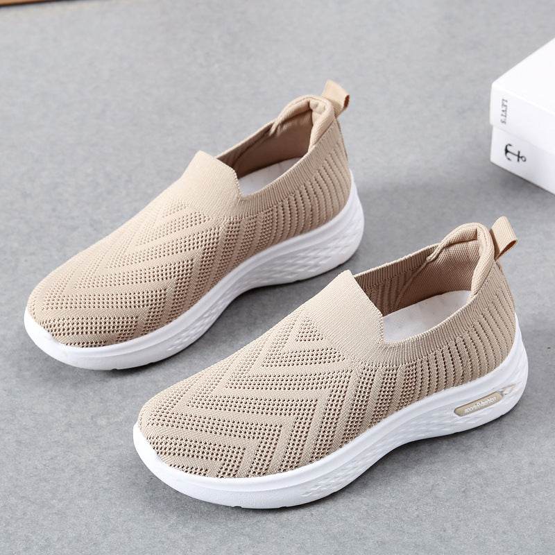 Casual Mesh Shoes Sock Slip On Flat Shoes For Women Sneakers Casual Soft Sole Walking Sports Shoe - MYLUXURY LANE ENTERPRISE