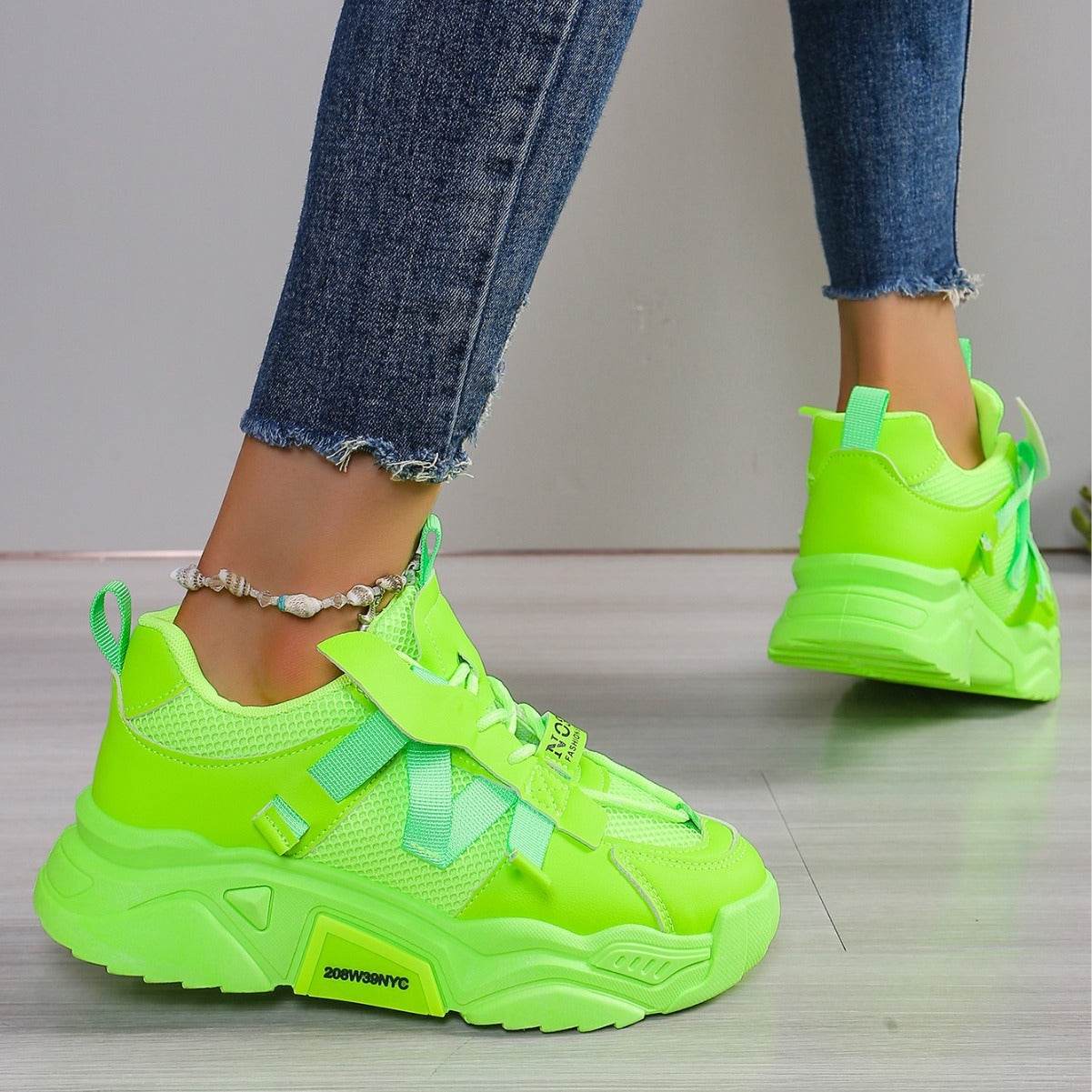Platform Mesh Surface Dad Shoes Women's Breathable Mesh Sports - MYLUXURY LANE ENTERPRISE
