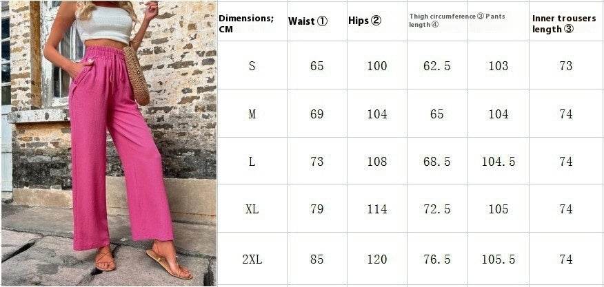 Casual Elastic High Waist Loose Trousers - MYLUXURY LANE ENTERPRISE