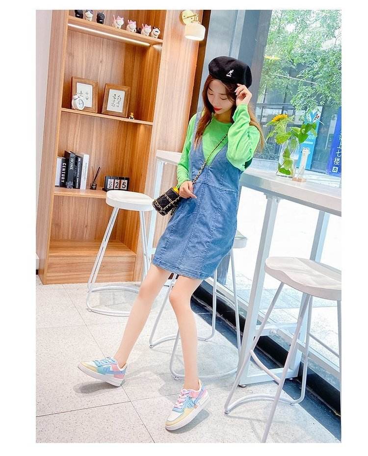Soft Girl Flat Color-blocking Sneaker Street Shooting Casual Easy Wear Borad Shoe - MYLUXURY LANE ENTERPRISE
